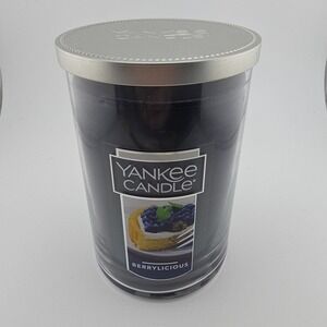 YANKEE CANDLE Berrylicious Large 2-Wick Candle Modern Sleek 22 Ounces Not Burned